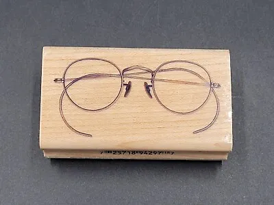Inkadinkado Rubber Stamp Glasses Spectacles Steampunk Paper Craft Scrapbook 1900 • $8