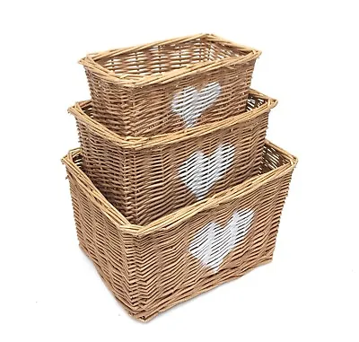 £27 • Buy Heart Full Wicker Willow Strong Easter Egg Wedding  Xmas Hamper Storage Basket
