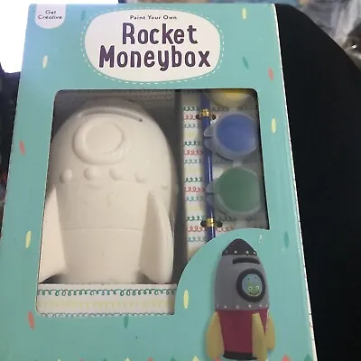 Paint Your Own Rocket Ceramic Money Box Piggy Bank Gift - Brand New • £4.99