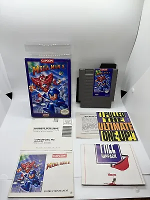 Mega Man 5 V Capcom Authentic Nintendo NES COMPLETE Inserts CIB Great Box! Rare! • $599.99