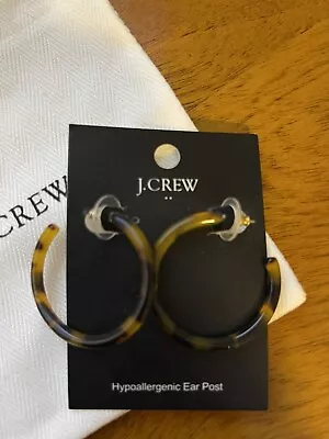 J.Crew Oversized Hoop Earrings TORTOISE Pierced Ears J Crew Pouch • $20