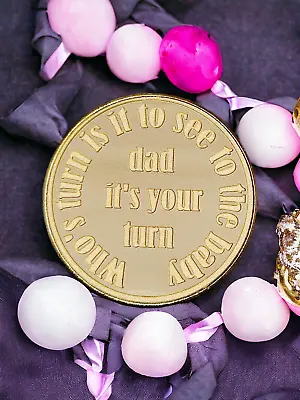 Baby Shower Gift Funny Unique New Born Coin Toss Unique Mum Dad • £7.99