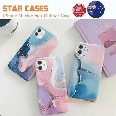 $9.99 • Buy IPhone13 12 11 Pro Max X XS XR Marble Silicone Shockproof Soft Slim Case Cover 