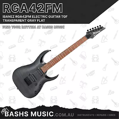 Ibanez RGA42FM Electric Guitar TGF Transparent Gray Flat • $749