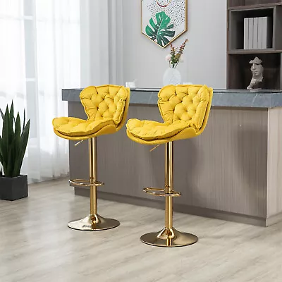 Set Of 2 Swivel Bar Stools Adjustable Counter Height Kitchen Dining Chairs • $175.99