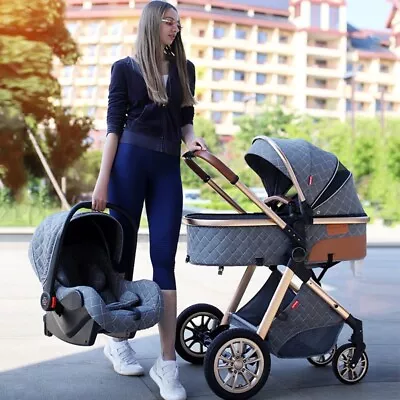 Wagon Stroller Prams 3-In-1 Baby Stroller With Portable Basket Infant Carriage • $113.99