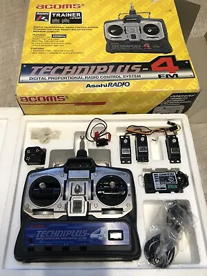 Acoms Techniplus 4 Channel FM Trainer RC Transmitter/Receiver Servos Set Used • £175