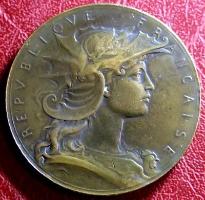 Art Nouveau Marianne Shooting Competition Medal By Henri Alfred Auguste Dubois • $39