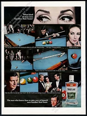 1966 Joe Balsis Photo Pool Table Game Vaseline Hair Tonic Vintage Print Ad • $9.99