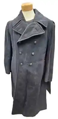 WWII Canadian Armed Forces Heavy Wool Navy Great Coat - Size 3 • $130.71