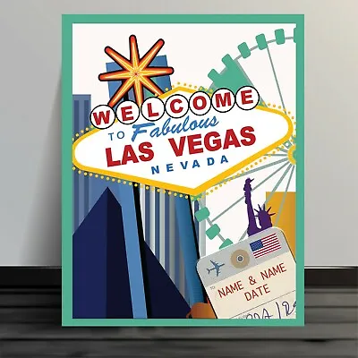 PERSONALISED  LAS VEGAS HOLIDAY HONEYMOON  ADD YOUR NAME  TS45 Metal Sign • £11.95