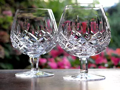 Waterford Crystal Lismore Brandy Glasses Pair Vintage Mint Signed • £89