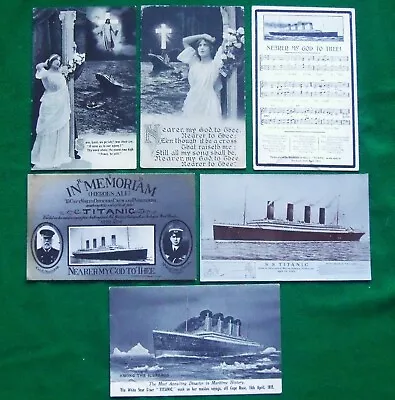 Collection X 6 Shipping Postcards TITANIC Tributes In Memoriam Etc • £1.04