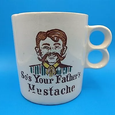 So's Your Father's Mustache Mug Ivory Ceramic XL From Japan VINTAGE • $13.99