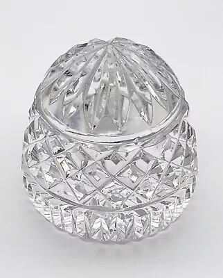 Vintage Crystal Paperweight Diamond Cut Fluted Dome Grandpa Chic Regency Glam • $20.49