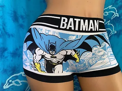 NWT Batman & Robin Retro Comic Book Strip Blue Black Boyshorts Panties XL • $11.99