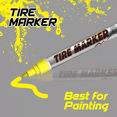 YELLOW Tire Tyre Paint Marker Pen Car Motorcycle Tread Waterproof Fit Honda • $7.86