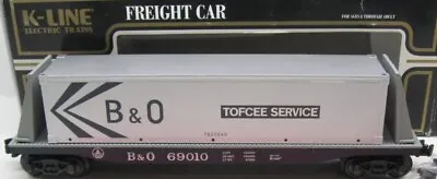 K-line Baltimore Ohio 50’ Bulkhead Flat Car W/ Intermodal Container! • $39.99