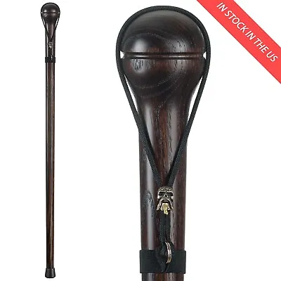 One-Piece  Nutcracker  Walking Stick Fancy Solid Oak Woode Cane For Men • $77.50