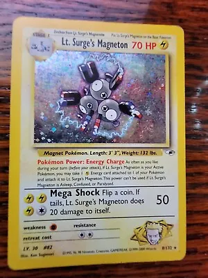 EXC Lt. Surge's Magneton Holo Rare 8/132 - Vintage Gym Heroes WotC Pokemon Card • $10.99