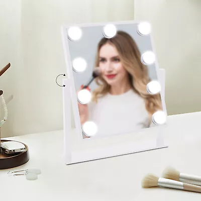 Hollywood Mirror Vanity Make Up Mirror & 9 Lights LED Dressing Table Mirror+10X • £43.74