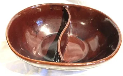 Marcrest Daisy Dot Divided Serving Bowl Vintage Stoneware Ovenproof  10  50s 60s • $16.99