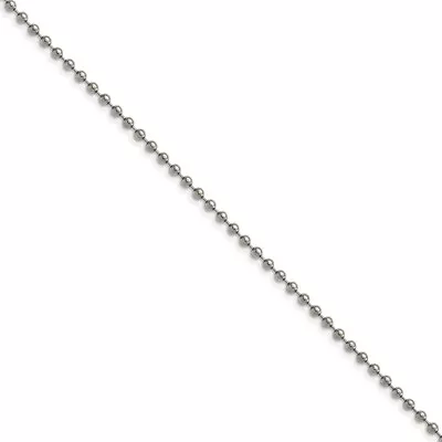 2mm Titanium Polished Ball Chain Necklace • $85.98