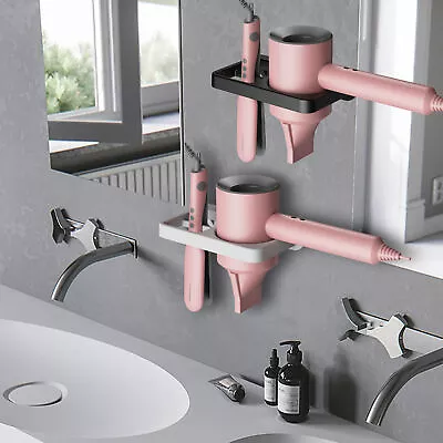 Bathroom Hair Dryer Wall Rack Straightener Holder Shelf Storage Organizer • £8.59