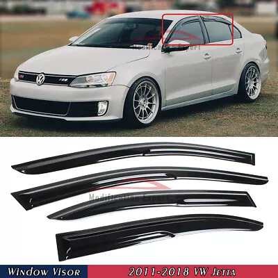 For 2011-2018 VW Jetta MK6 JDM 3D Wavy Mugen Style Window Visors Rain Guards • $33.99