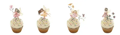12 Stand Up CupCake Fairies Edible Wafer Card Cake Topper-Easy To Use Pre-Cut • £3.05