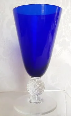 Vintage Morgantown Glass Ritz Blue Cobalt Golf Ball Claret/Juice Goblet Stems 5  • $29.99