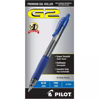 (10 Pens)Pilot G2 Premium Gel Ink Pens Fine Point (0.7mm) Blue - Free Shipping • $16.32