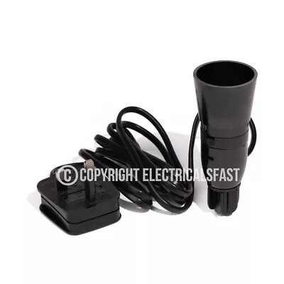 Wine Bottle Lamp Adaptor Lighting Kit Flex Cable And Plug 13A Pre-wired Black • £6.99