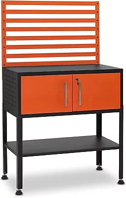 Lovupet Metal Workbench For Garage Adjustable Worktable With Storage Cabinet 81 • $289.99