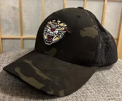 Trucker Hat Dark Camo 3-Eyed Tiger American Traditional Style Snapback Good • $26.45