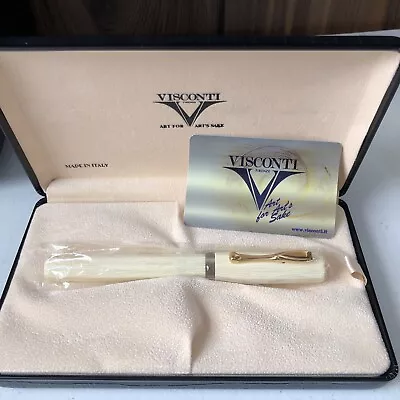Visconti Joon Voyager 18k Gold Nib White Celluloid Rare? • $700