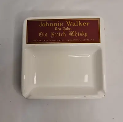 Vintage Ashtray Johnnie Walker Red Label Branding • $35