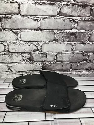 Reef Black Synthetic Casual Slides Foam Bottle Opener Sandals Men Sz 12M US/46EU • $19.46