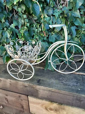 Bike Planter Metal Cream Coloured Bike Planter Tricycle • £19.95