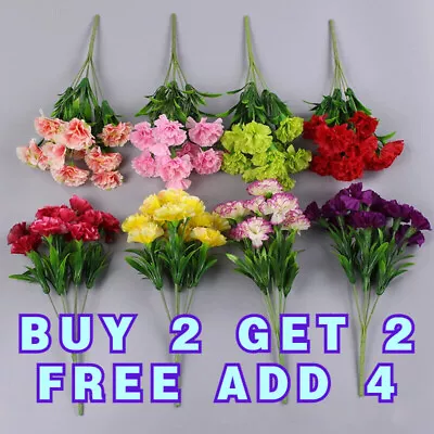 10 Heads Artificial Carnation Home Decor Multi Color Beauty Silk Fake Flower Hot • £5.89