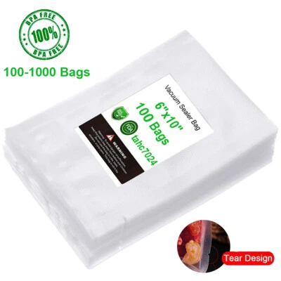 $15.99 • Buy 100-1000 Pint Vacuum Sealer Bags 6  X 10  Embossed 4 Mil Food Storage Seal Saver