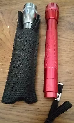 Lot 2 Mini Mag-Lite Maglite Flashlight W Two AA Batteries & Holster Pack 5 1/2  • $29.99