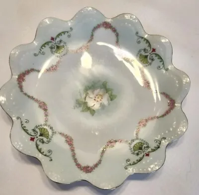 Vintage Habsburg China Mz Austria Porcelain Pink Flowers Small Plate  • $7