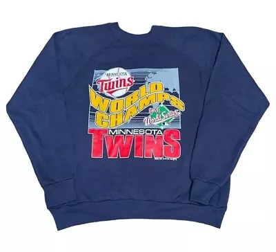 Vintage 1991 Minnesota TWINS World Series Baseball Crewneck Sweatshirt MLB • $22