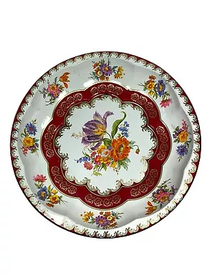 Daher Decorated Ware 1971 Floral 10” Round Tin Bowl 11101 England • $10