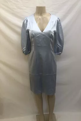 L’ecole Des Femmes Light Blue 3/4 Sleeve Silk Blend Dress Size 10 • $85