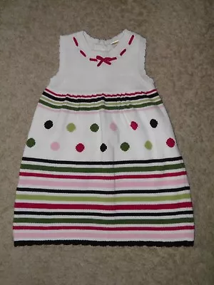 GYMBOREE  Pups And Kisses  Polka Dot Stripes Sweater Dress Size 5T • $19.95