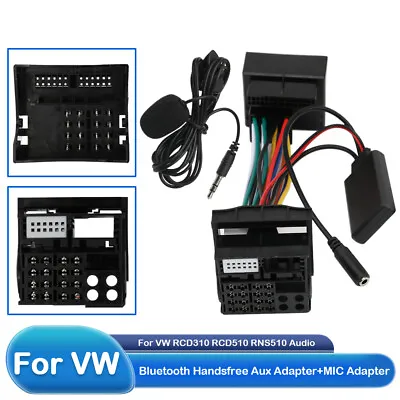 For VW RCD510 310 RNS510 Car Audio Music AUX Bluetooth 5.0 MIC Adapter Harness • $16.99