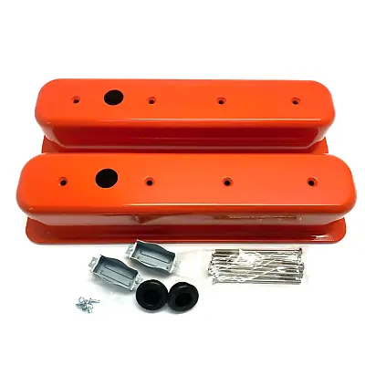 Small Block Chevy Tall Vortec Center Bolt Valve Cover Orange Customizable  • $199