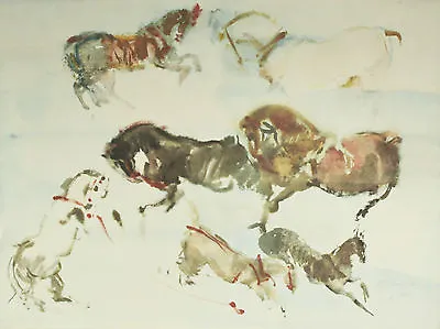  Horses  By Kaiko Moti Signed Ltd Edition #103/300 Lithograph 21 X28  • $1407